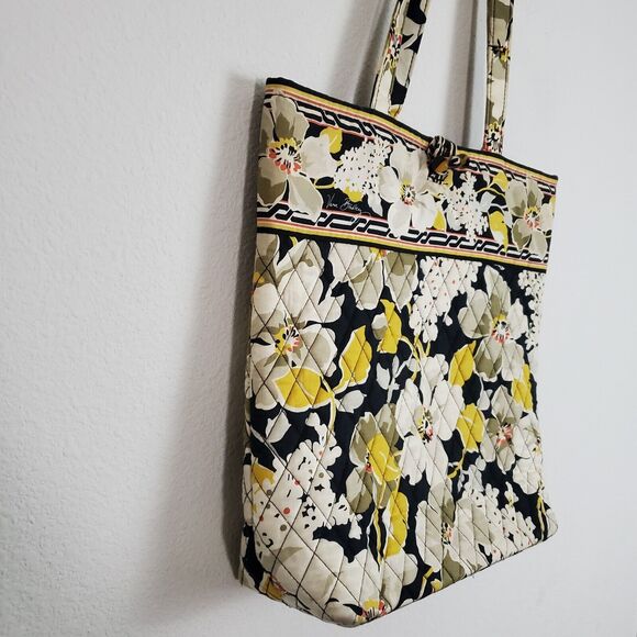 Vera Bradley Dogwood Medium Tote Yellow Floral Shoulder Bag Shopping Retired - Picture 5 of 11